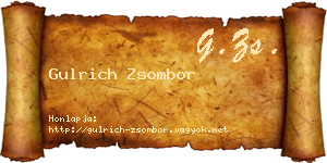 Gulrich Zsombor névjegykártya